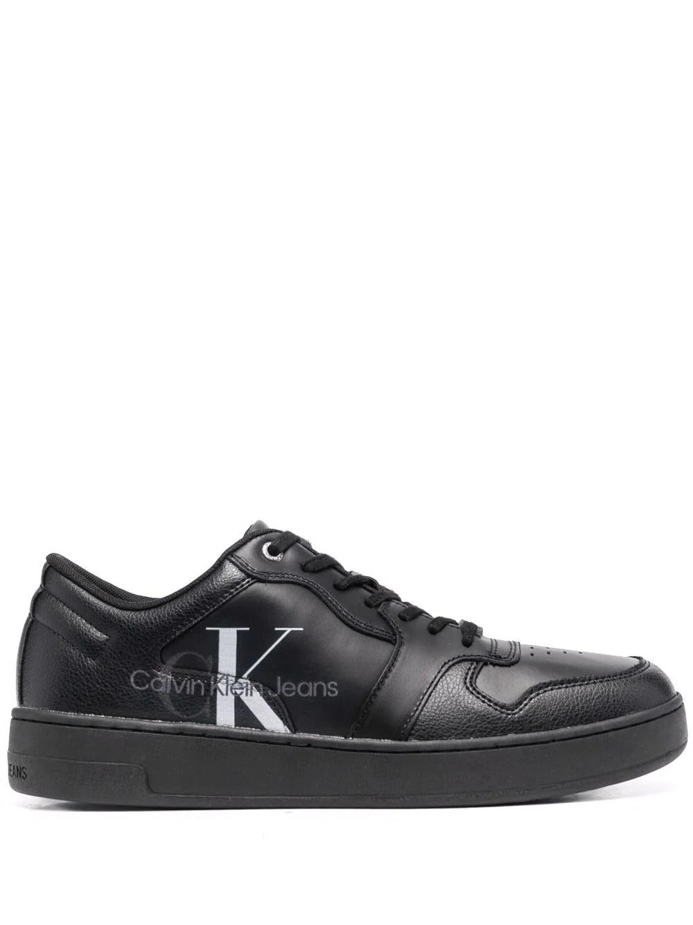 CALVIN KLEIN LOGO-DEBOSSED LOW-TOP SNEAKERS